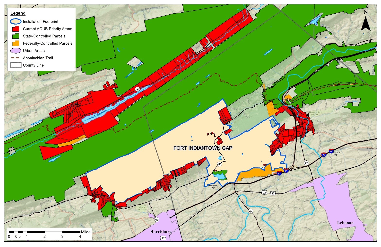 Fort Indiantown Gap Map Army Compatible Use Buffer (ACUB) Program